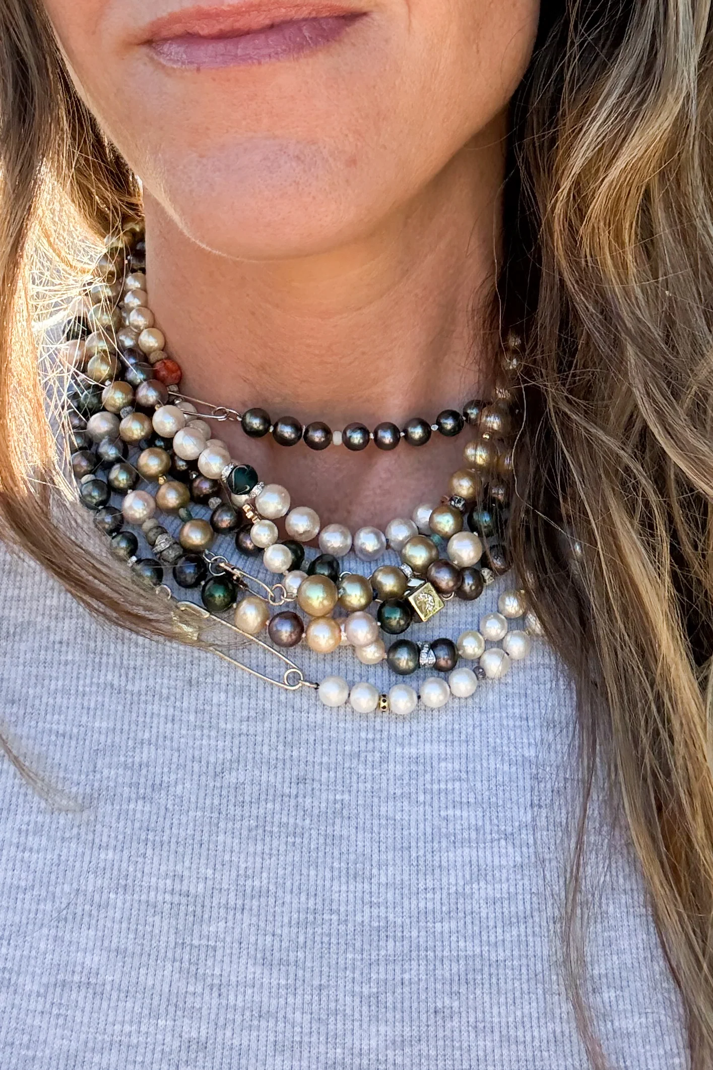 Akoya Blue Daisy Pearl Necklace - Image 7