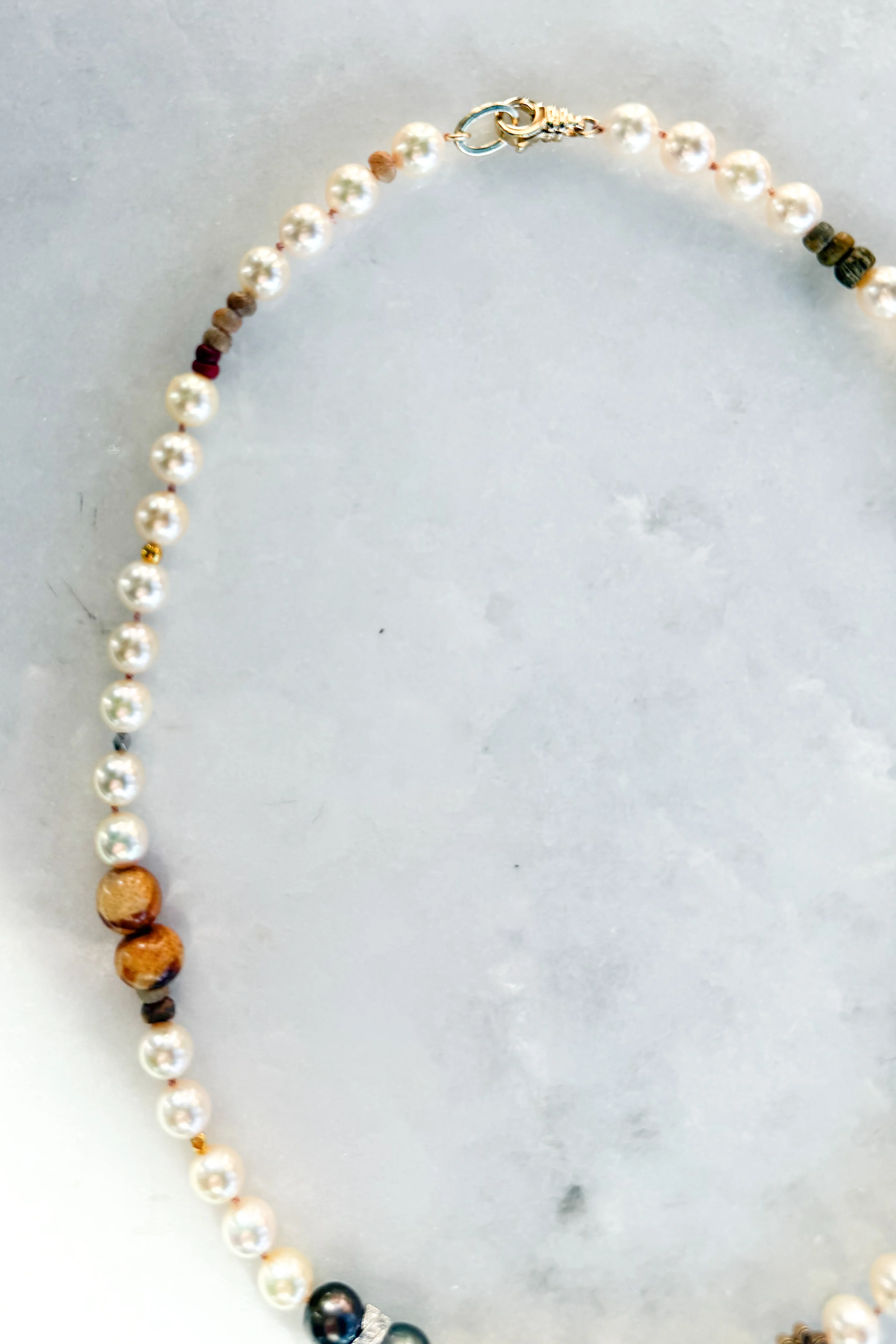 Akoya Coral Daisy Pearl Necklace - Image 4