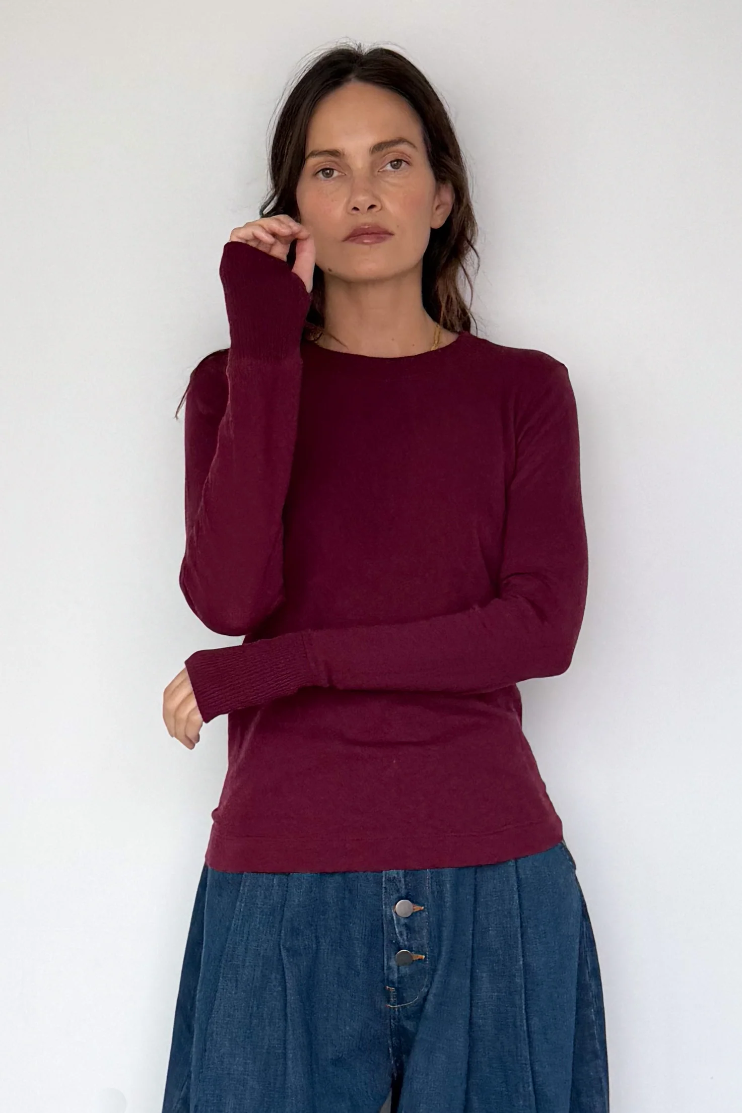 Cashmere Cuffed Crewneck - Image 4