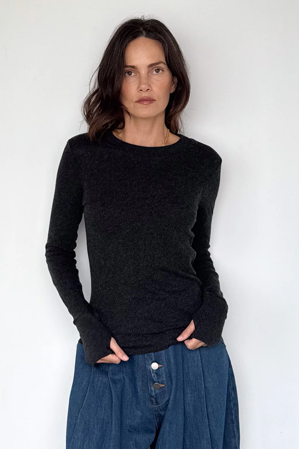 Cashmere Cuffed Crewneck - Image 4