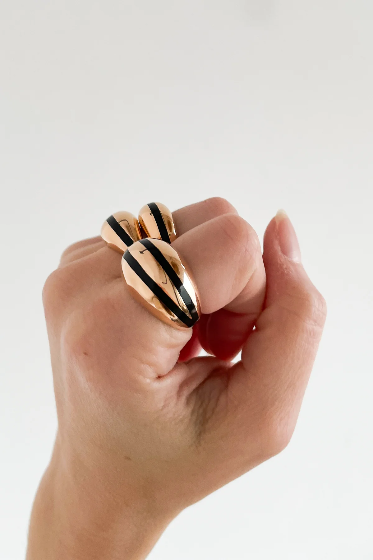 Enamel Stripe Dome Ring - Image 11