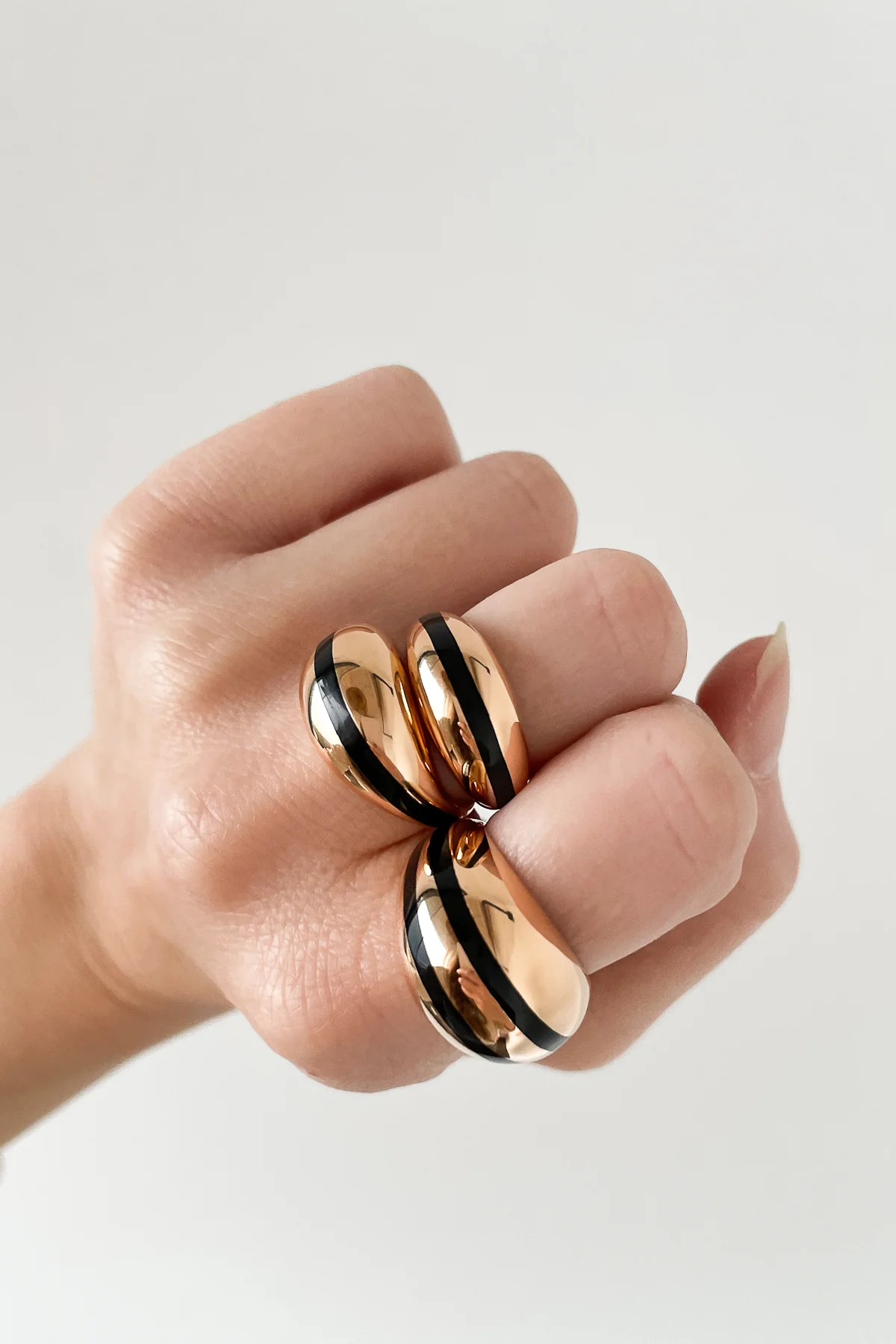 Enamel Stripe Dome Ring - Image 13