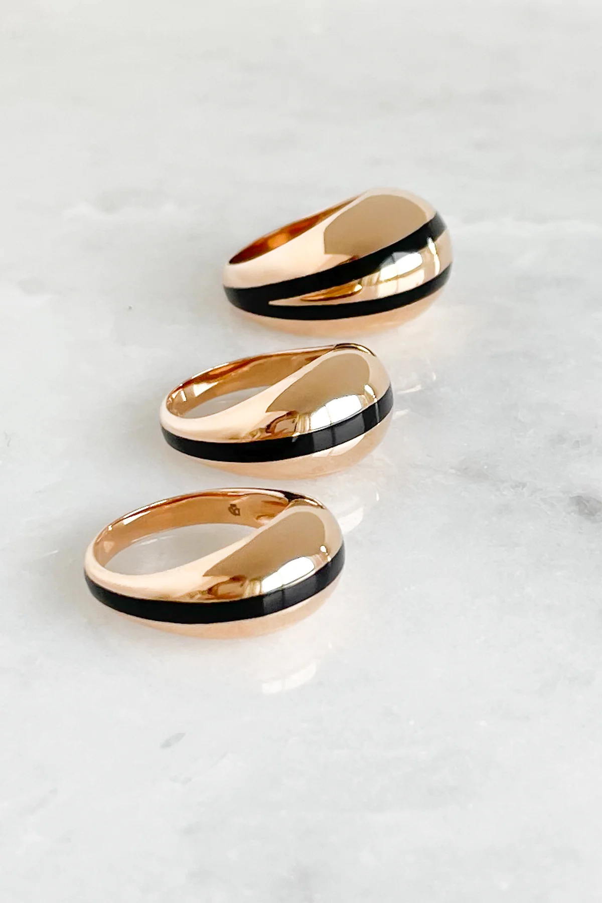 Enamel Stripe Dome Ring - Image 9