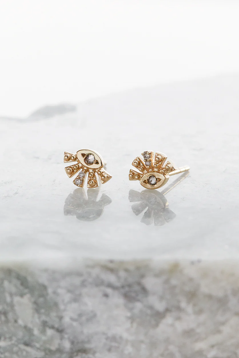 Aztec Sun Diamond Eye Stud - Image 4