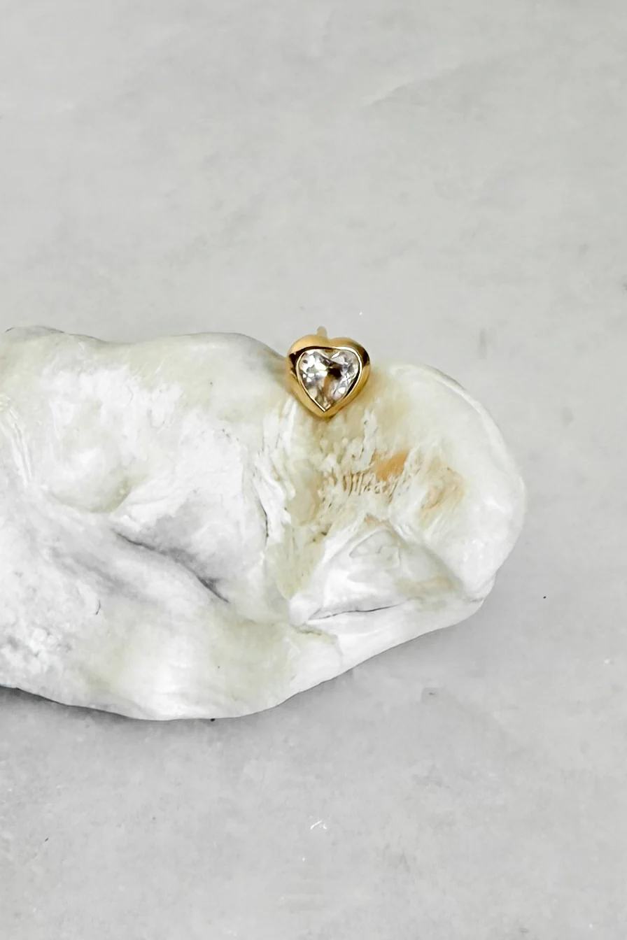 Diamond Heart Stud Earring - Image 7