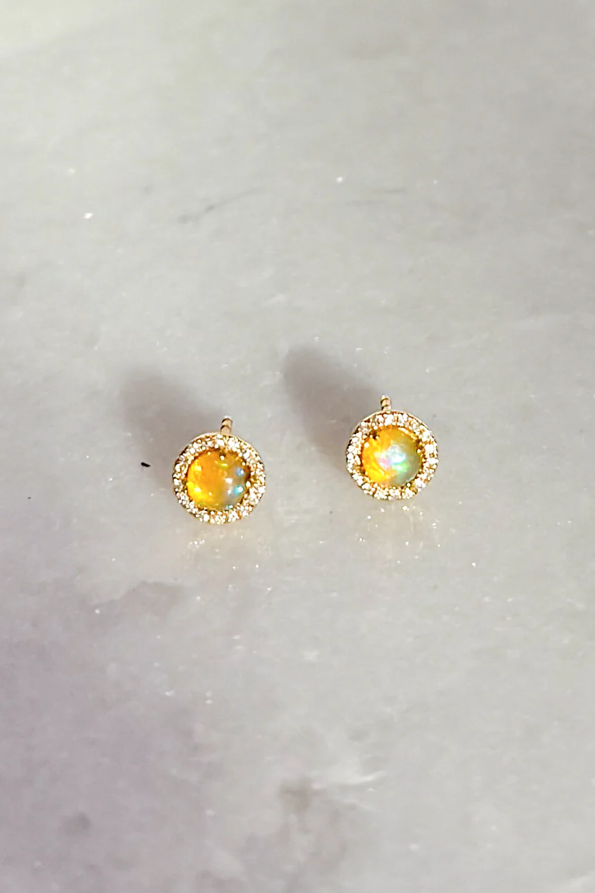 Diamond & Opal Stud Earring - Image 3