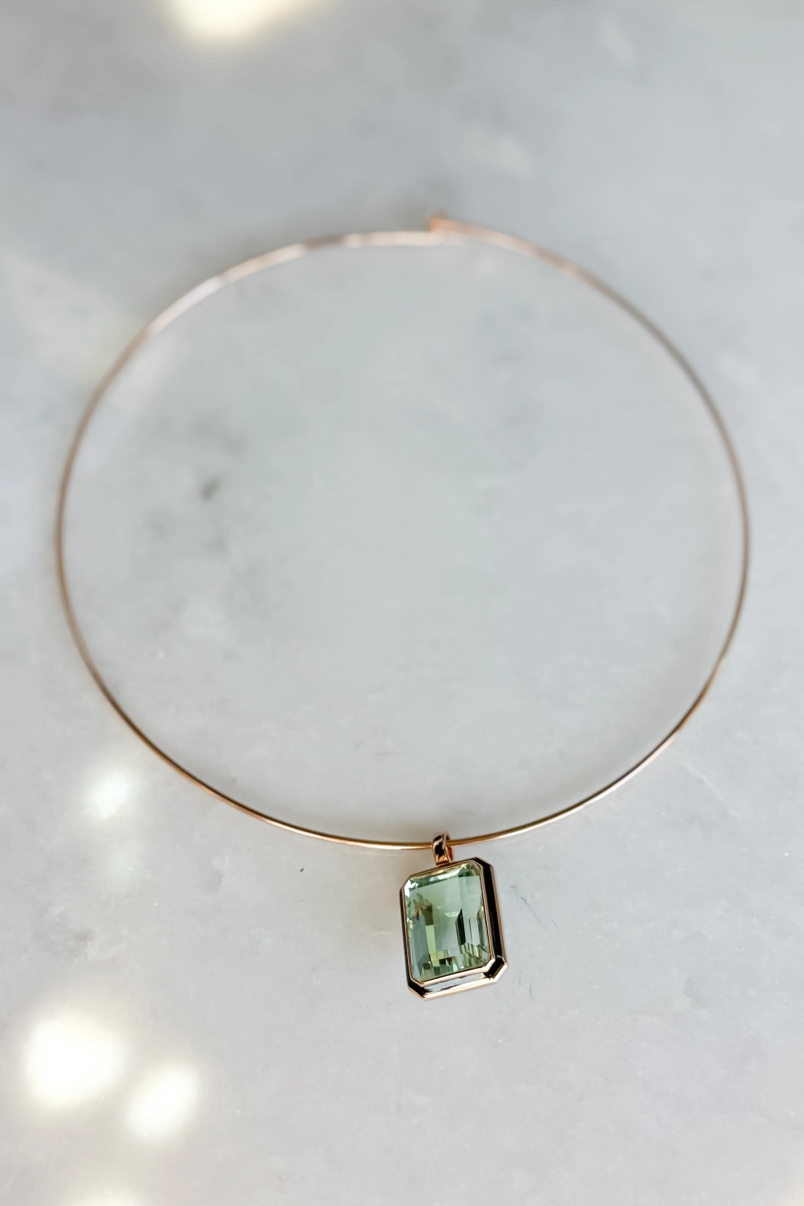 Emerald Cut Green Amethyst Pendant - Image 8