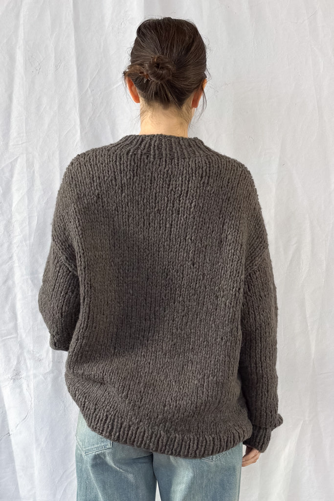 Handknit Coal Crewneck Sweater - Image 10