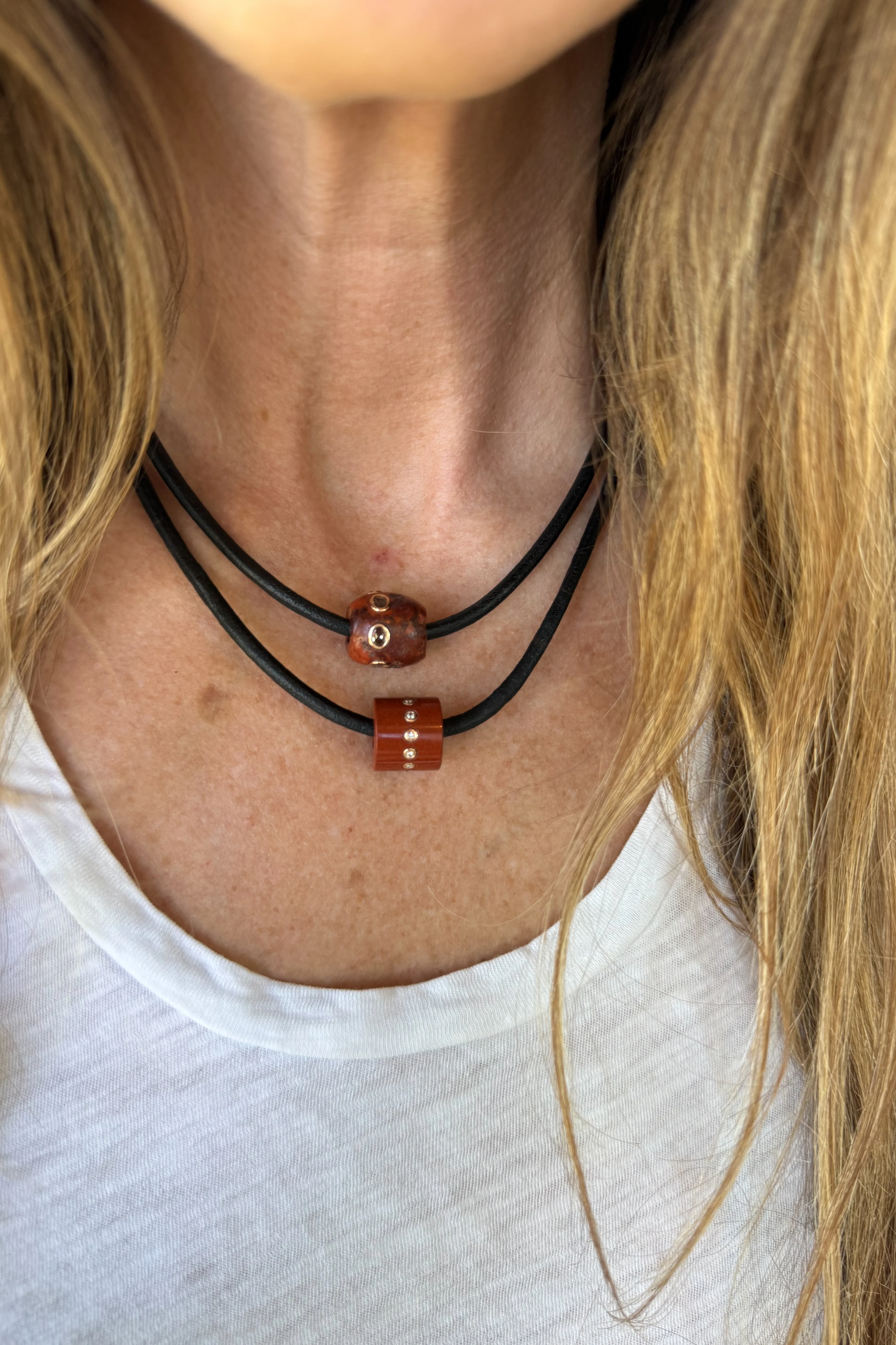 Red Jasper with Diamonds Bead - Image 3