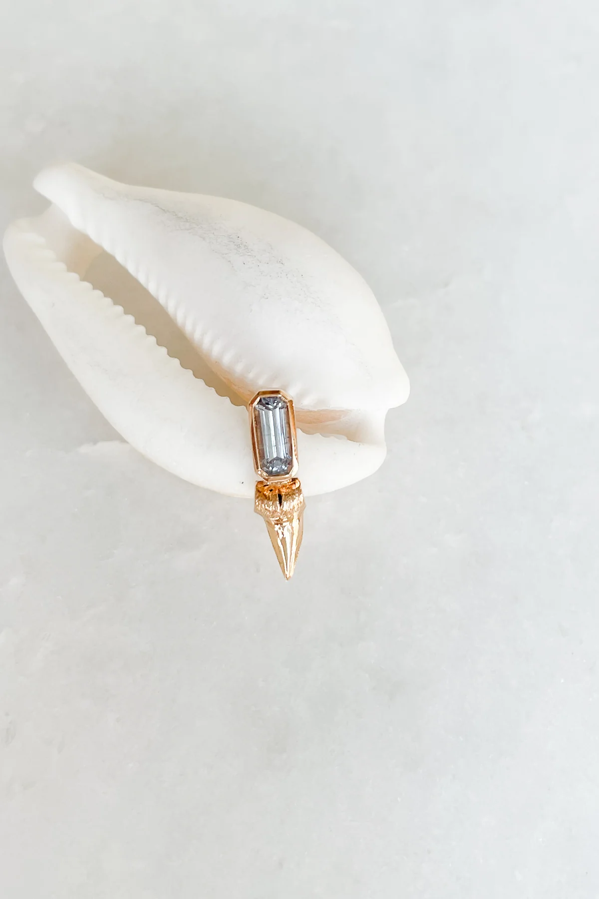 Sapphire Shark Tooth Earring - Image 7
