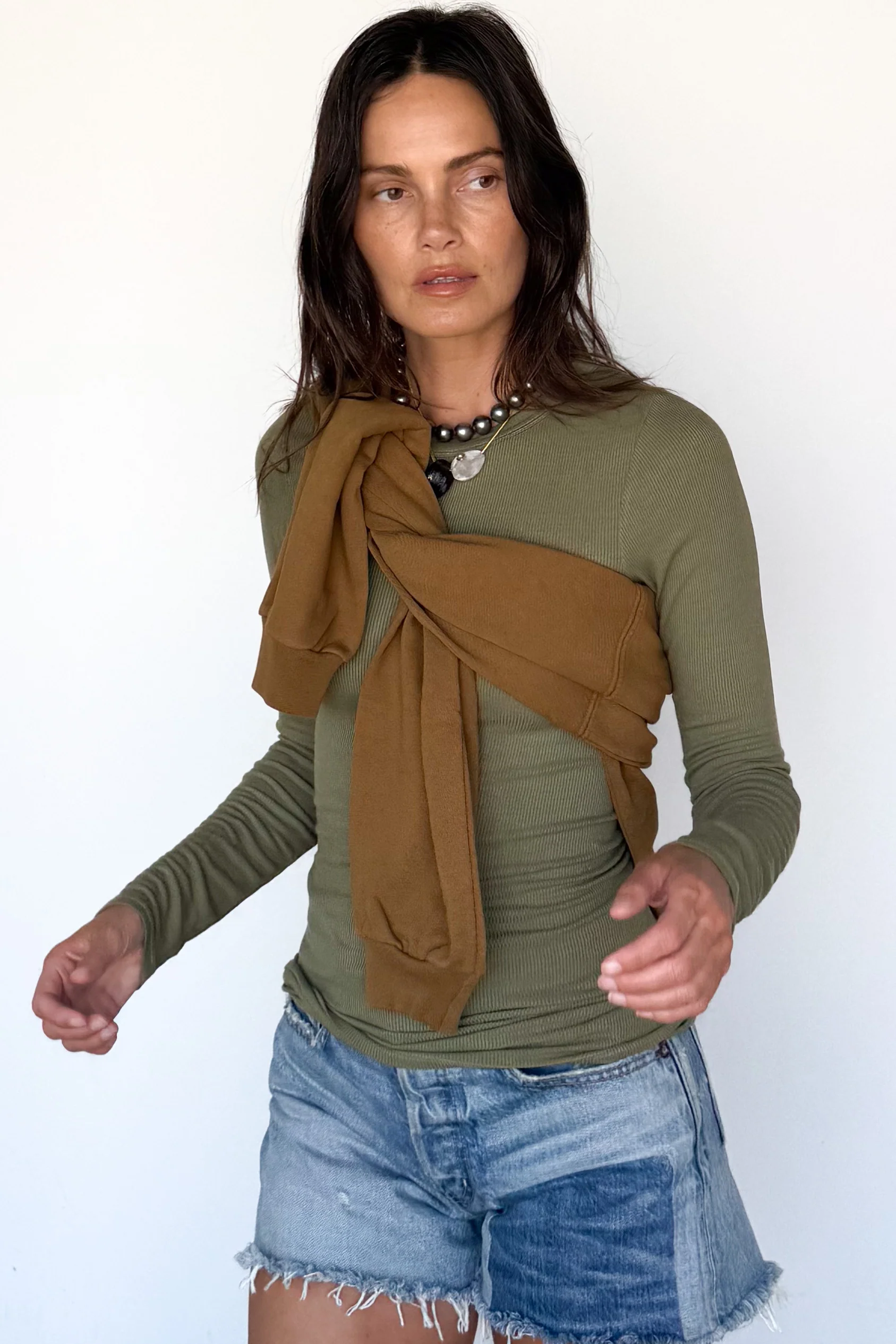 Silk Rib Fitted Crewneck - Image 10