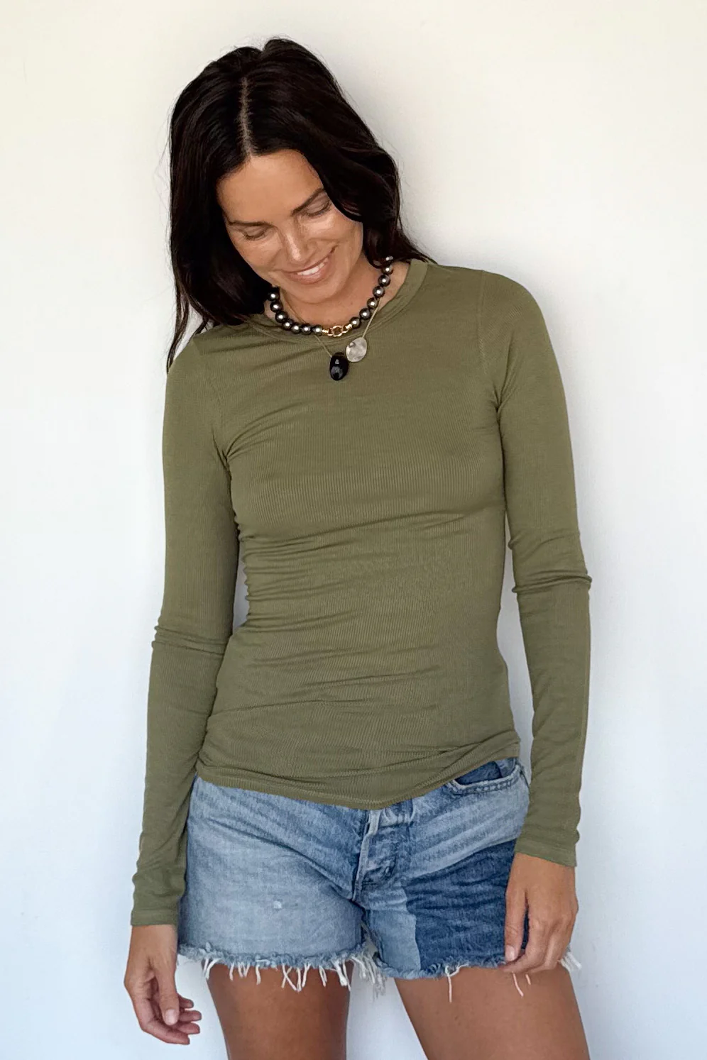Silk Rib Fitted Crewneck - Image 6