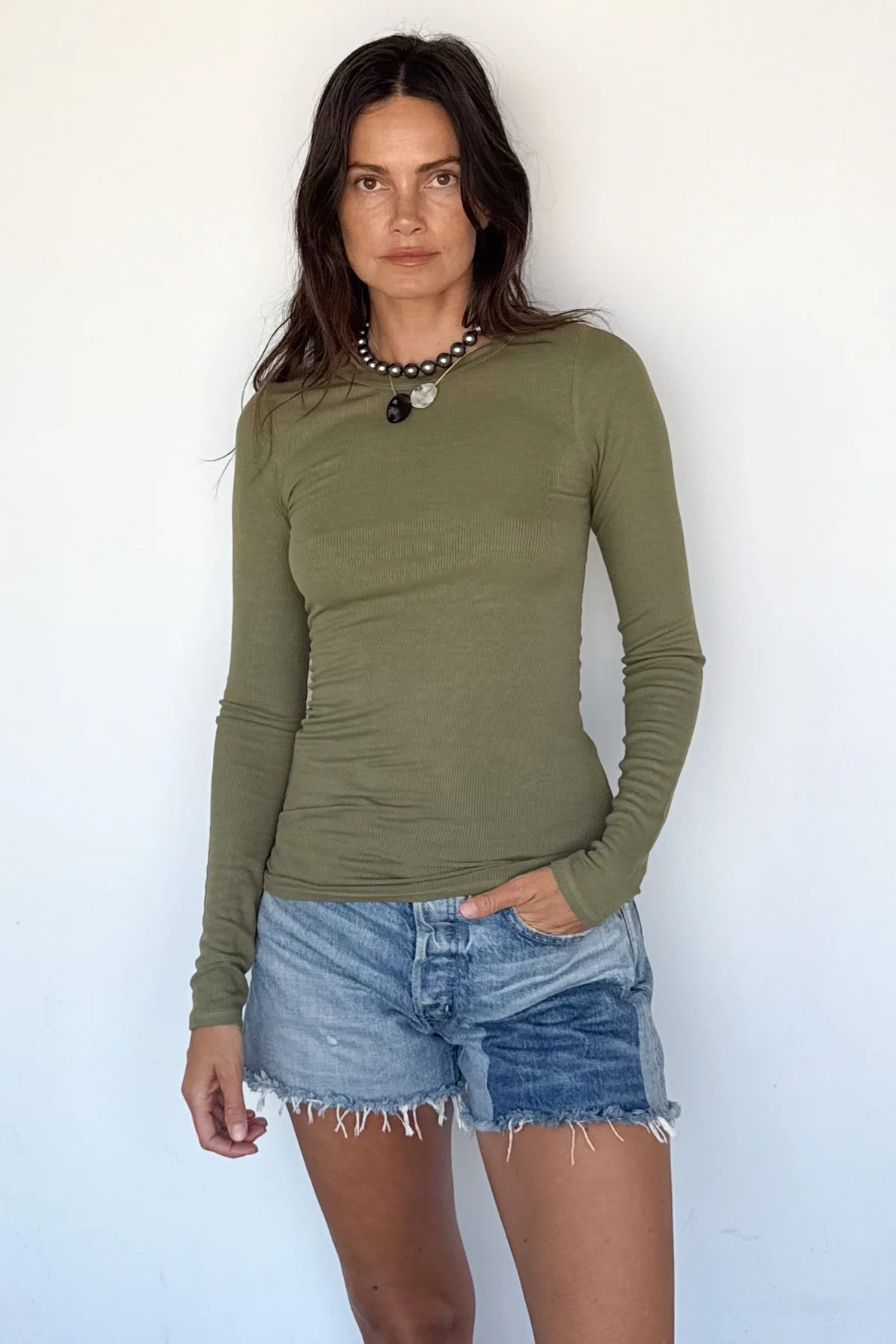 Silk Rib Fitted Crewneck - Image 8