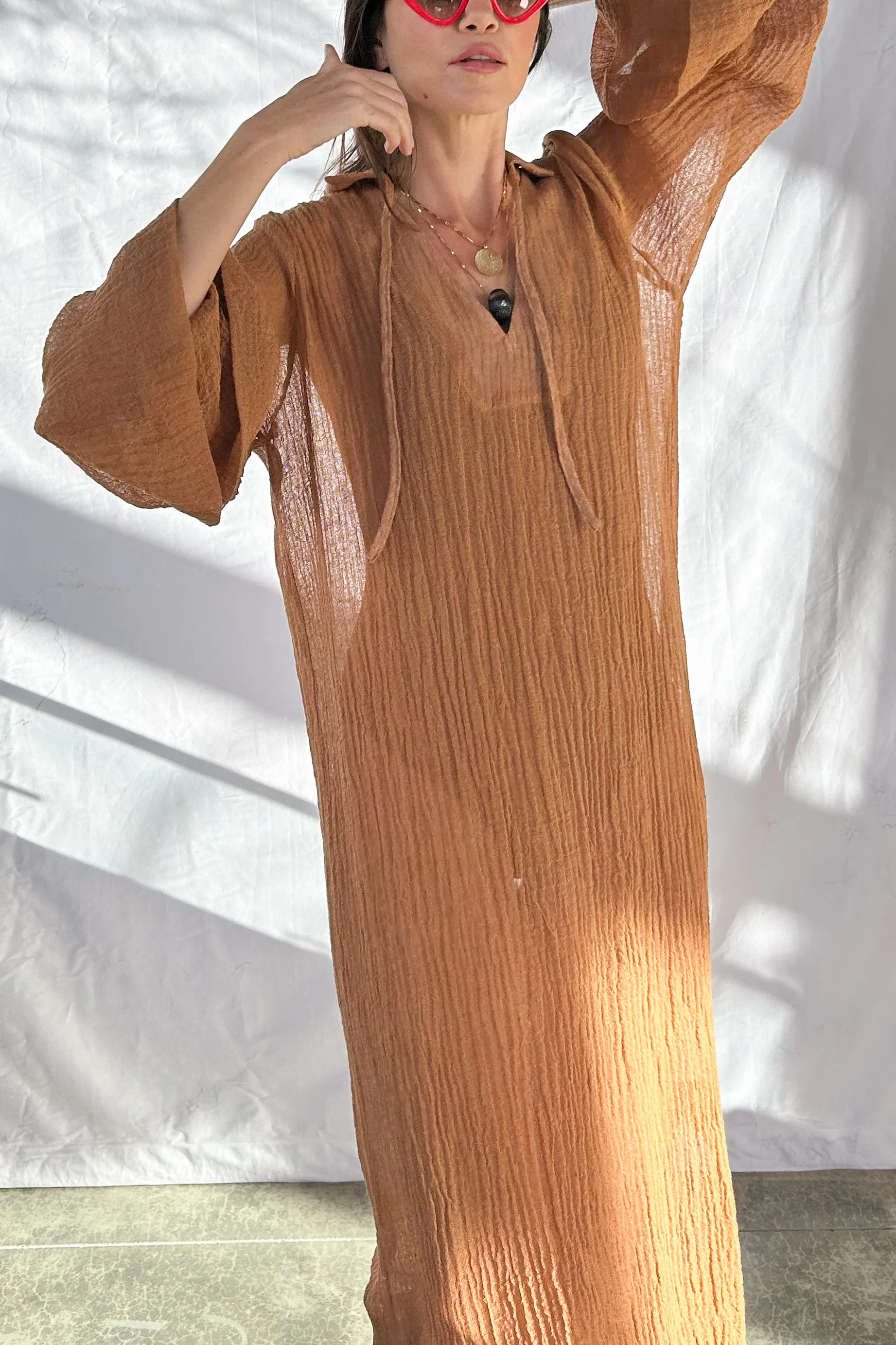 Sorrento Gauze Tunic Caftan - Image 6