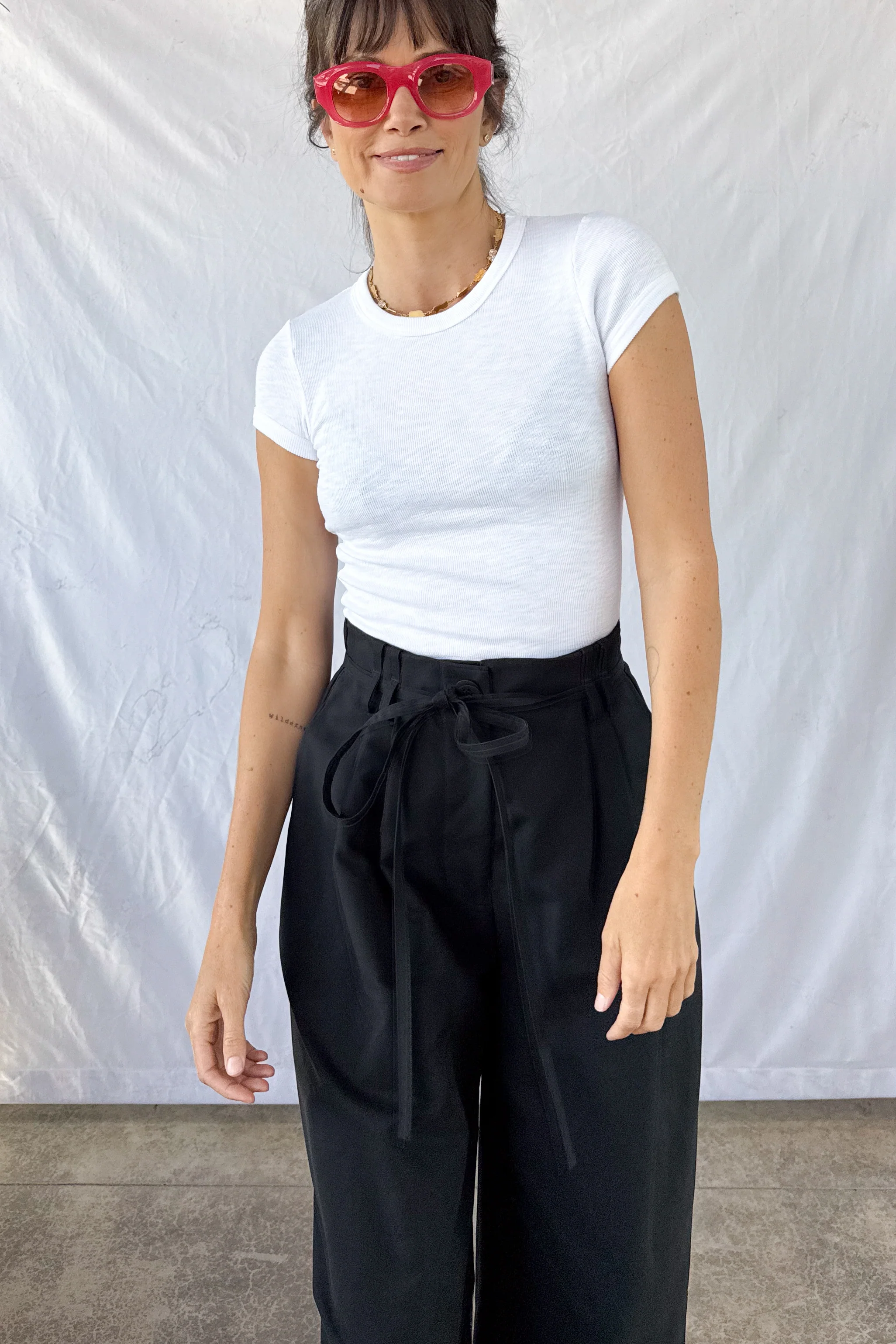 Textured Cap Sleeve Tee - Image 3