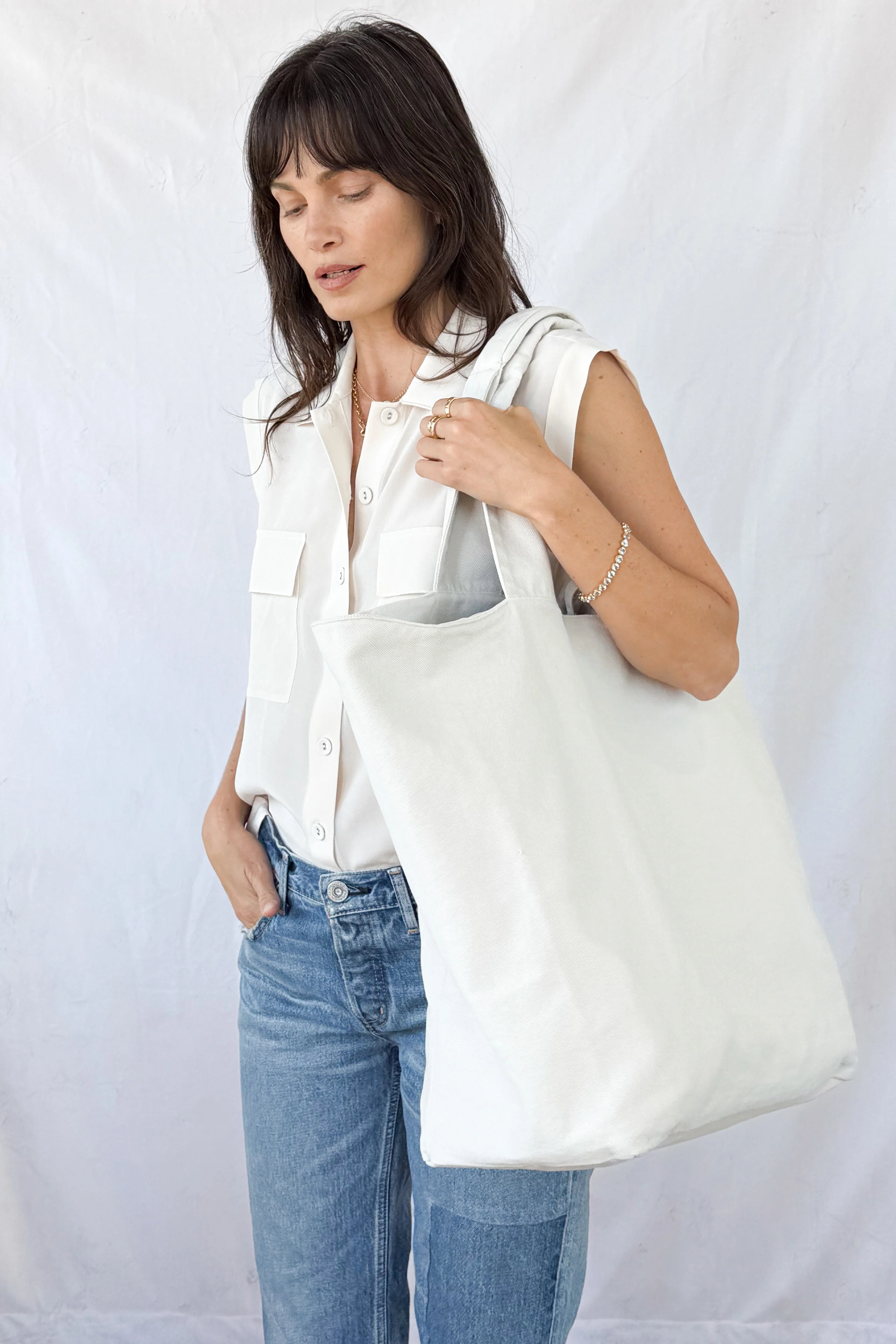 Washed Greige Tote Bag - Image 6