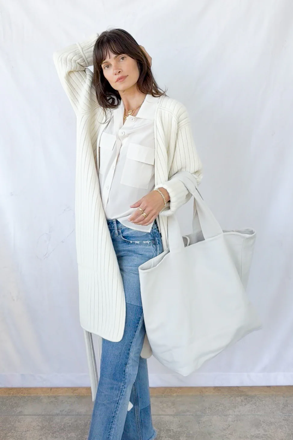 Washed Greige Tote Bag - Image 9